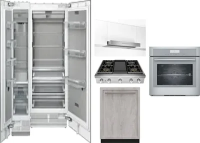 6 Piece Package Includes Refrigerator, Freezer, Cooktop, Wall Oven, Hood And Dishwasher