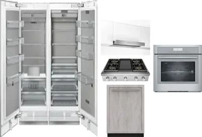 6 Piece Package Includes Refrigerator, Freezer, Cooktop, Wall Oven, Hood And Dishwasher