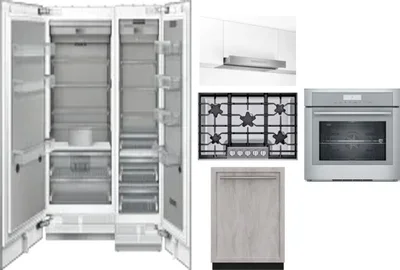 6 Piece Package Includes Refrigerator, Freezer, Cooktop, Wall Oven, Hood And Dishwasher
