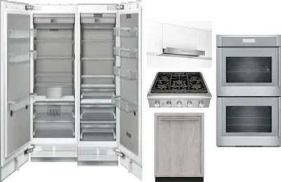 6 Piece Package Includes Refrigerator, Freezer, Cooktop, Wall Oven, Hood And Dishwasher