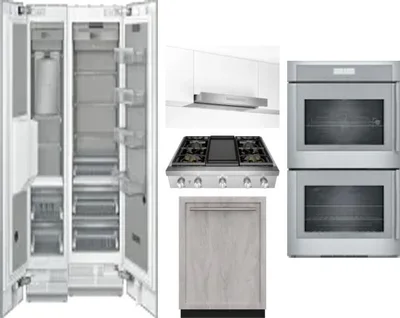 6 Piece Package Includes Refrigerator, Freezer, Cooktop, Wall Oven, Hood And Dishwasher