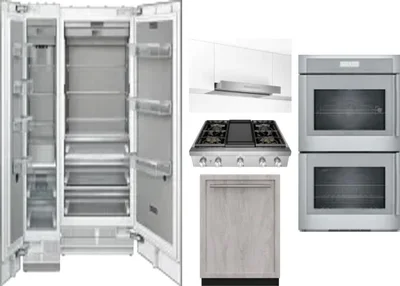 6 Piece Package Includes Refrigerator, Freezer, Cooktop, Wall Oven, Hood And Dishwasher