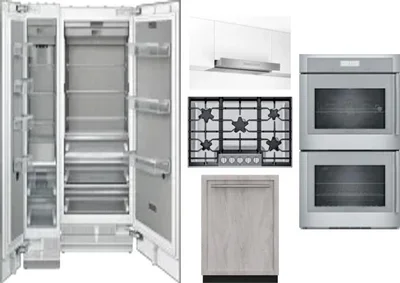 6 Piece Package Includes Refrigerator, Freezer, Cooktop, Wall Oven, Hood And Dishwasher