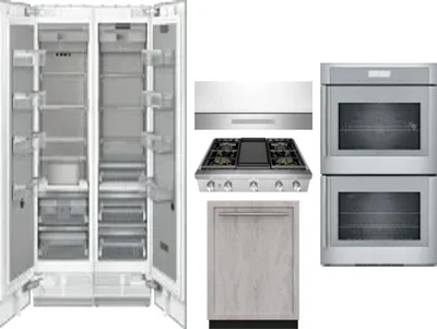 6 Piece Package Includes Refrigerator, Freezer, Cooktop, Wall Oven, Hood And Dishwasher