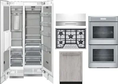 6 Piece Package Includes Refrigerator, Freezer, Cooktop, Wall Oven, Hood And Dishwasher