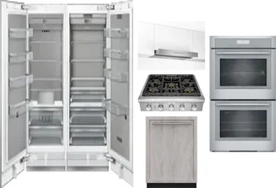 6 Piece Package Includes Refrigerator, Freezer, Cooktop, Wall Oven, Hood And Dishwasher