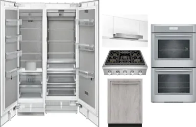 6 Piece Package Includes Refrigerator, Freezer, Cooktop, Wall Oven, Hood And Dishwasher