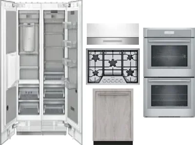 6 Piece Package Includes Refrigerator, Freezer, Cooktop, Wall Oven, Hood And Dishwasher