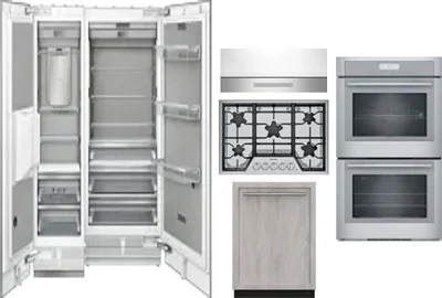 6 Piece Package Includes Refrigerator, Freezer, Cooktop, Wall Oven, Hood And Dishwasher