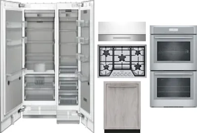 6 Piece Package Includes Refrigerator, Freezer, Cooktop, Wall Oven, Hood And Dishwasher