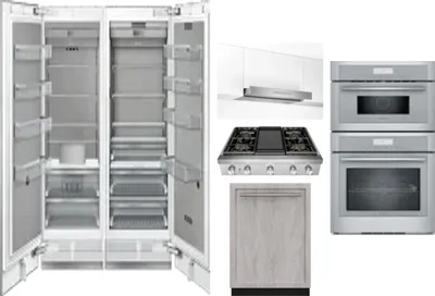 6 Piece Package Includes Refrigerator, Freezer, Cooktop, Wall Oven, Hood And Dishwasher