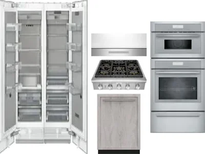 6 Piece Package Includes Refrigerator, Freezer, Cooktop, Wall Oven, Hood And Dishwasher