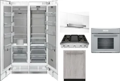 6 Piece Package Includes Refrigerator, Freezer, Cooktop, Wall Oven, Hood And Dishwasher