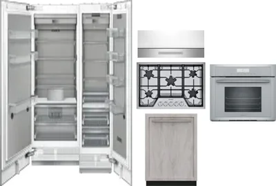 6 Piece Package Includes Refrigerator, Freezer, Cooktop, Wall Oven, Hood And Dishwasher