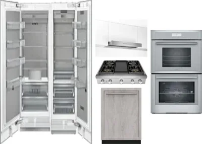 6 Piece Package Includes Refrigerator, Freezer, Cooktop, Wall Oven, Hood And Dishwasher