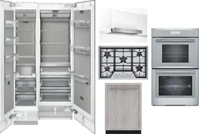 6 Piece Package Includes Refrigerator, Freezer, Cooktop, Wall Oven, Hood And Dishwasher