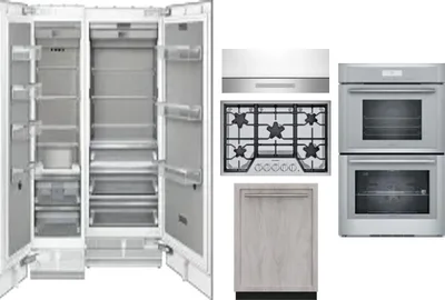 6 Piece Package Includes Refrigerator, Freezer, Cooktop, Wall Oven, Hood And Dishwasher