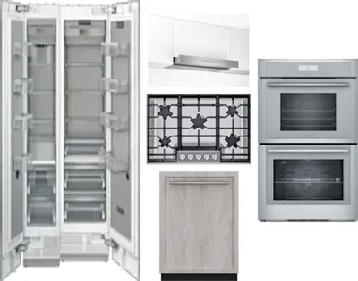 6 Piece Package Includes Refrigerator, Freezer, Cooktop, Wall Oven, Hood And Dishwasher