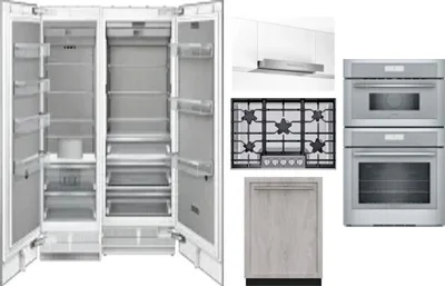 6 Piece Package Includes Refrigerator, Freezer, Cooktop, Wall Oven, Hood And Dishwasher