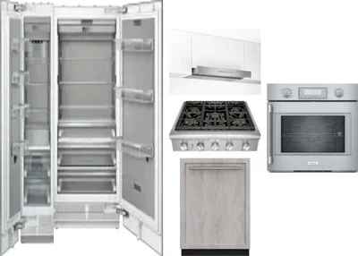6 Piece Package Includes Refrigerator, Freezer, Cooktop, Wall Oven, Hood And Dishwasher
