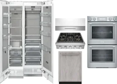 6 Piece Package Includes Refrigerator, Freezer, Cooktop, Wall Oven, Hood And Dishwasher