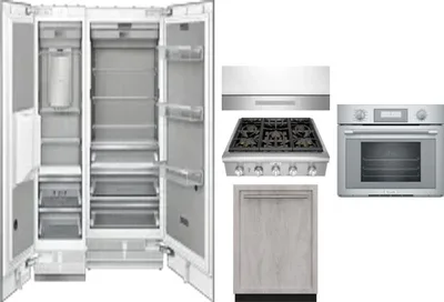 6 Piece Package Includes Refrigerator, Freezer, Cooktop, Wall Oven, Hood And Dishwasher