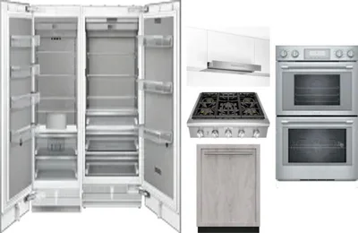 6 Piece Package Includes Refrigerator, Freezer, Cooktop, Wall Oven, Hood And Dishwasher