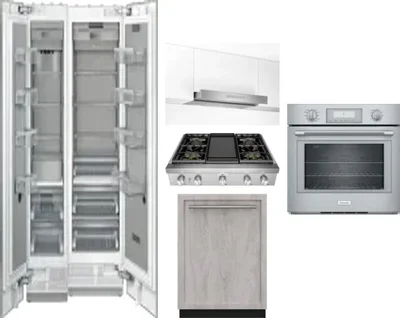 6 Piece Package Includes Refrigerator, Freezer, Cooktop, Wall Oven, Hood And Dishwasher