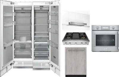 6 Piece Package Includes Refrigerator, Freezer, Cooktop, Wall Oven, Hood And Dishwasher