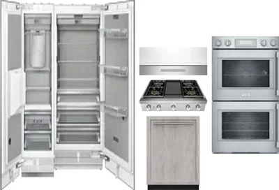 6 Piece Package Includes Refrigerator, Freezer, Cooktop, Wall Oven, Hood And Dishwasher