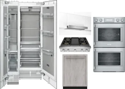6 Piece Package Includes Refrigerator, Freezer, Cooktop, Wall Oven, Hood And Dishwasher