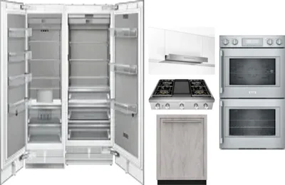 6 Piece Package Includes Refrigerator, Freezer, Cooktop, Wall Oven, Hood And Dishwasher