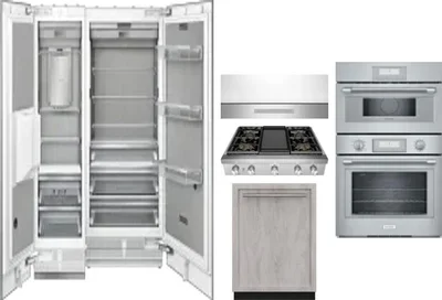 6 Piece Package Includes Refrigerator, Freezer, Cooktop, Wall Oven, Hood And Dishwasher