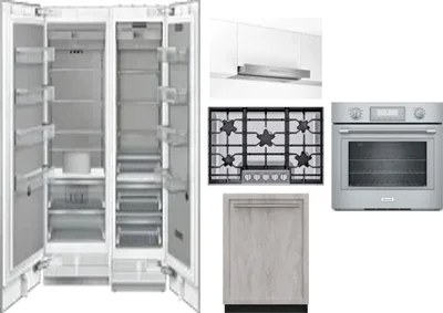 6 Piece Package Includes Refrigerator, Freezer, Cooktop, Wall Oven, Hood And Dishwasher