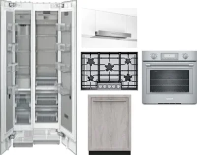 6 Piece Package Includes Refrigerator, Freezer, Cooktop, Wall Oven, Hood And Dishwasher