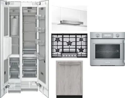 6 Piece Package Includes Refrigerator, Freezer, Cooktop, Wall Oven, Hood And Dishwasher