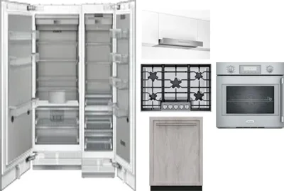 6 Piece Package Includes Refrigerator, Freezer, Cooktop, Wall Oven, Hood And Dishwasher