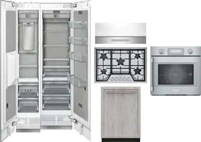 6 Piece Package Includes Refrigerator, Freezer, Cooktop, Wall Oven, Hood And Dishwasher