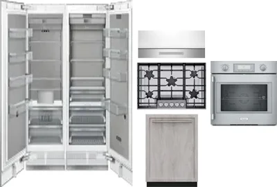 6 Piece Package Includes Refrigerator, Freezer, Cooktop, Wall Oven, Hood And Dishwasher