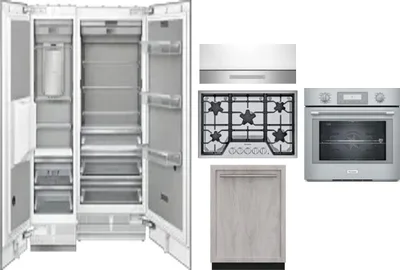 6 Piece Package Includes Refrigerator, Freezer, Cooktop, Wall Oven, Hood And Dishwasher