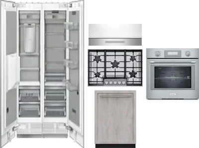 6 Piece Package Includes Refrigerator, Freezer, Cooktop, Wall Oven, Hood And Dishwasher