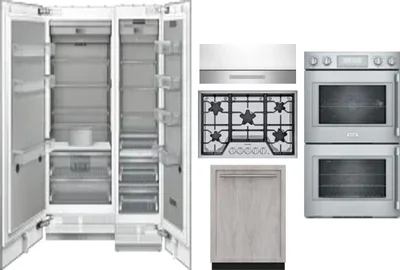 6 Piece Package Includes Refrigerator, Freezer, Cooktop, Wall Oven, Hood And Dishwasher