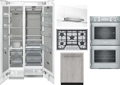 6 Piece Package Includes Refrigerator, Freezer, Cooktop, Wall Oven, Hood And Dishwasher