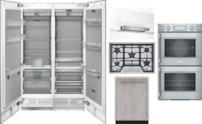 6 Piece Package Includes Refrigerator, Freezer, Cooktop, Wall Oven, Hood And Dishwasher