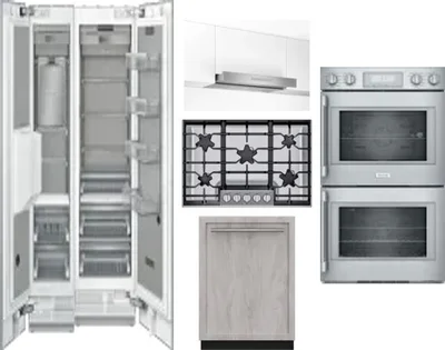 6 Piece Package Includes Refrigerator, Freezer, Cooktop, Wall Oven, Hood And Dishwasher