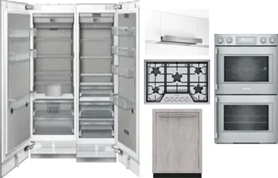 6 Piece Package Includes Refrigerator, Freezer, Cooktop, Wall Oven, Hood And Dishwasher