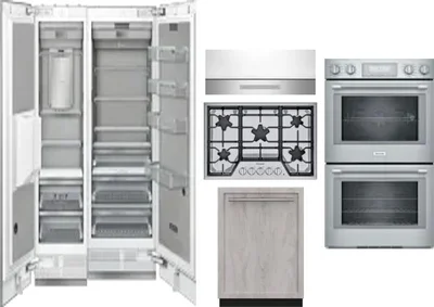 6 Piece Package Includes Refrigerator, Freezer, Cooktop, Wall Oven, Hood And Dishwasher