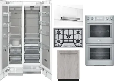 6 Piece Package Includes Refrigerator, Freezer, Cooktop, Wall Oven, Hood And Dishwasher