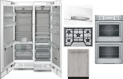 6 Piece Package Includes Refrigerator, Freezer, Cooktop, Wall Oven, Hood And Dishwasher