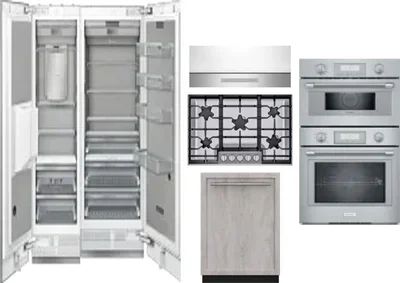 6 Piece Package Includes Refrigerator, Freezer, Cooktop, Wall Oven, Hood And Dishwasher